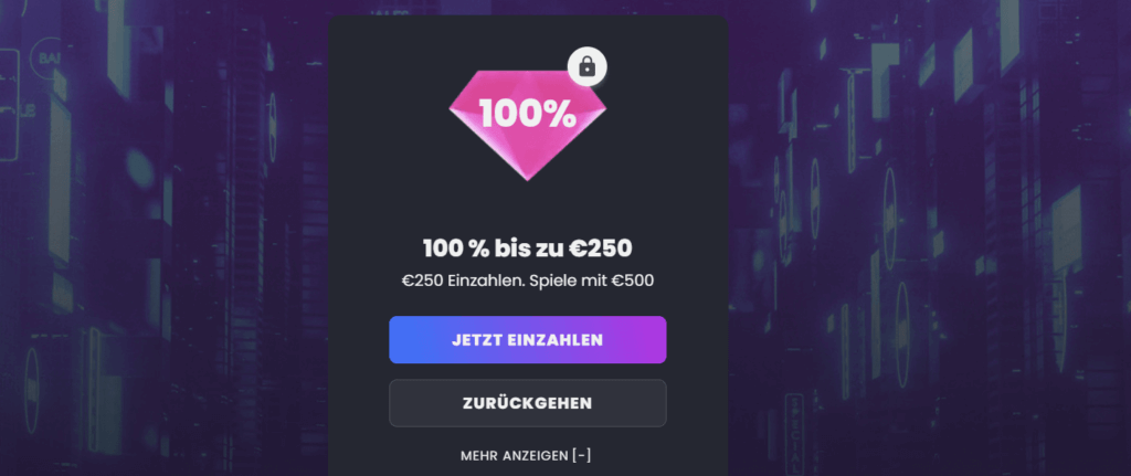 Alt: Winny Casino Bonus 100 %