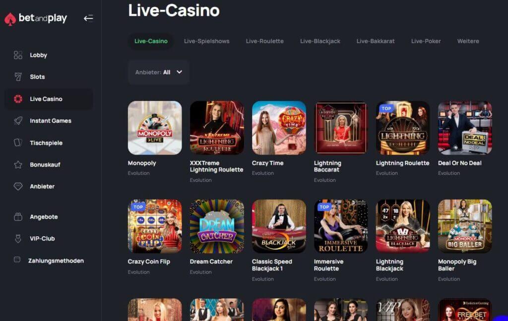 Im Betandplay Live Casino gibt es beliebte Tischspiele und Spiel-Shows