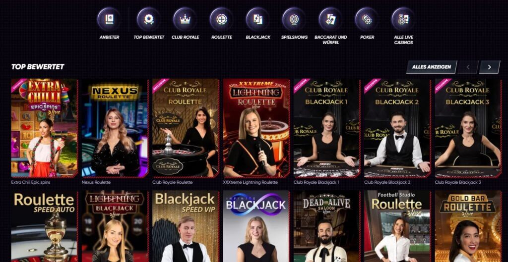 Im Quickwin Live Casino erwarten Sie viele beliebte Spiele für jedes Budget