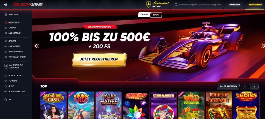 Der Quickwin Casino Bonus heißt Sie mit bis zu 500€ und 200 Freispielen willkommen
